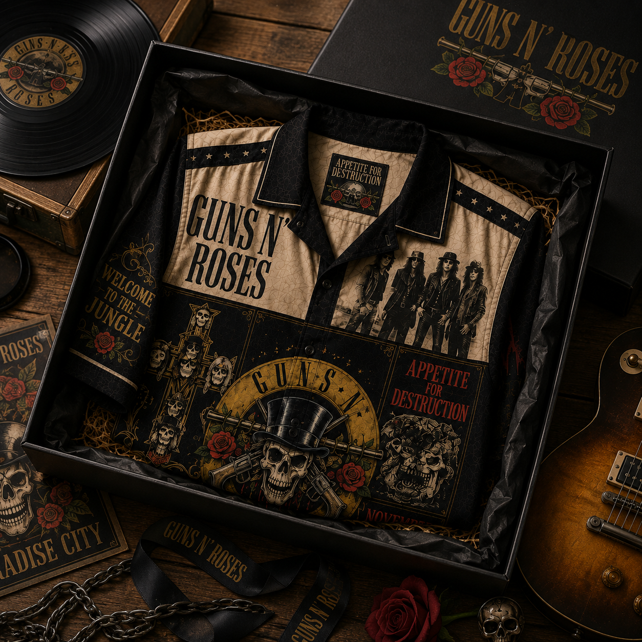 Guns N' Roses Hawaiian Shirt - Vintage Music Fan Gift