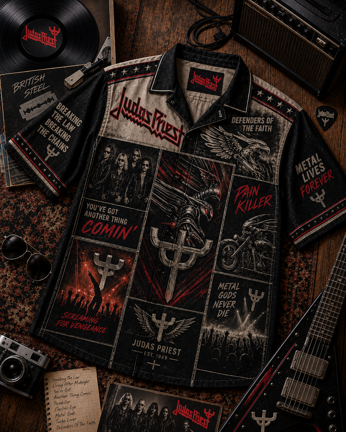 Judas Priest Hawaiian Shirt - Vintage Music Fan Gift Version 2