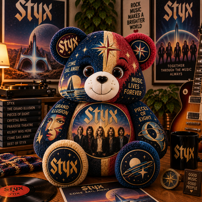 Styx Bear Custom Shaped Pillow – Classic Rock Fan Gift