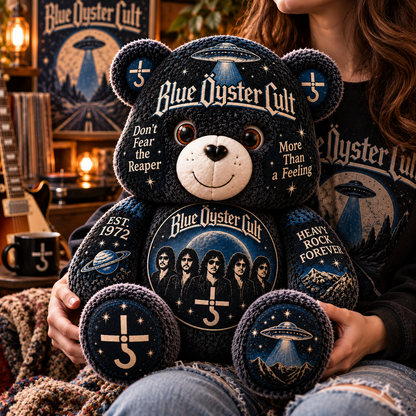 Blue Öyster Cult Custom Shaped Bear Pillow – Don’t Fear the Reaper Classic Rock Inspired Gift for Blue Öyster Cult Fans