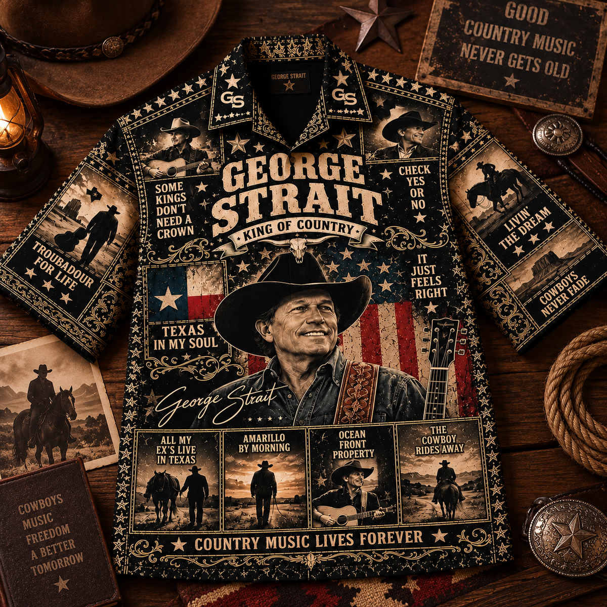 George Strait Hawaiian Shirt - Vintage Country Music Fan Gift 2