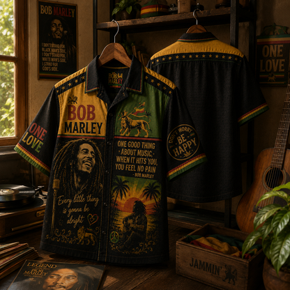Bob Marley Hawaiian Shirt - Vintage Music Fan Gift