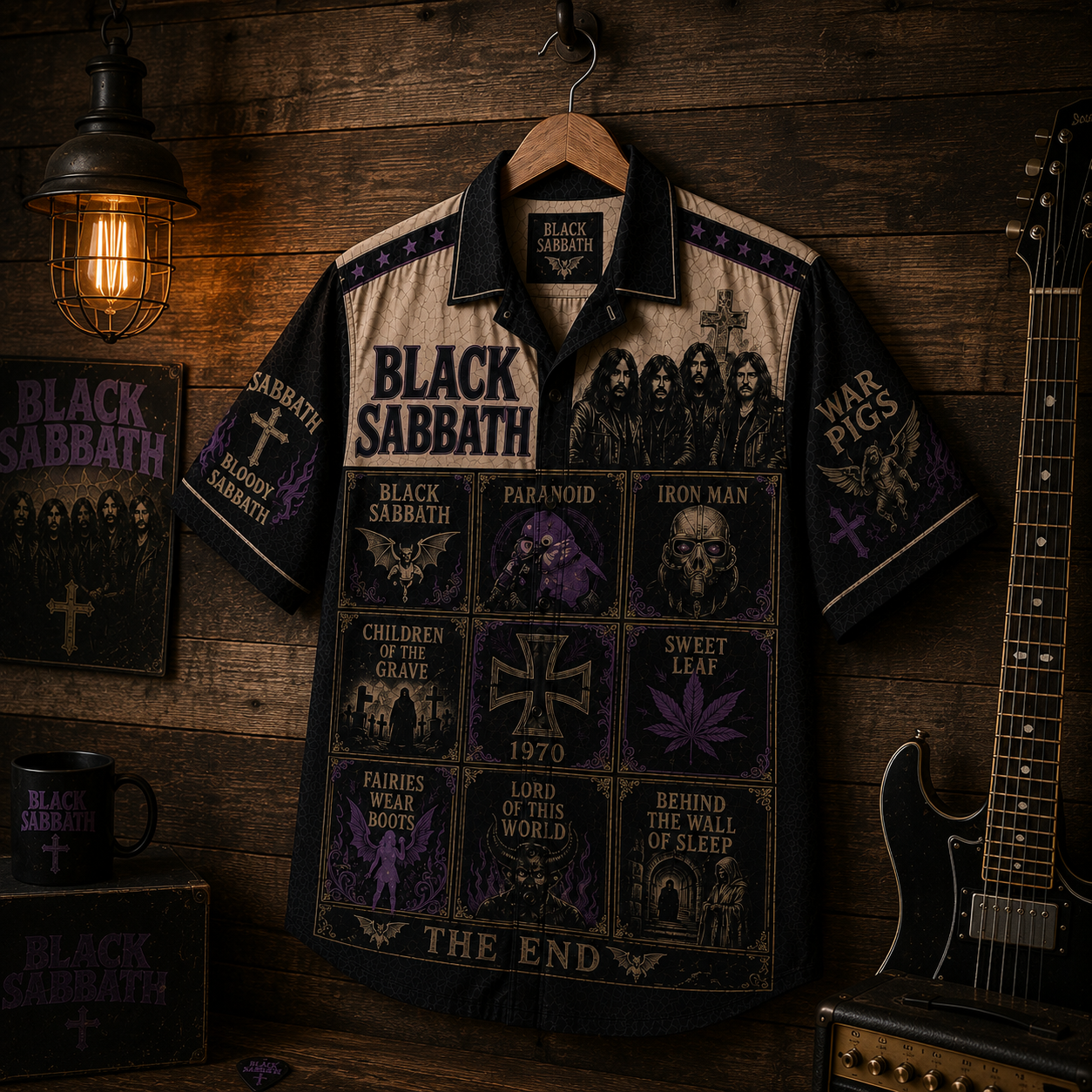 Black Sabath Hawaiian Shirt - Vintage Music Fan Gift
