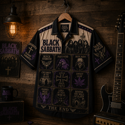 Black Sabath Hawaiian Shirt - Vintage Music Fan Gift