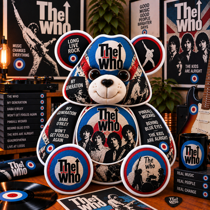 The Who Custom Shaped Bear Pillow – Classic Rock Music Inspired Gift for Fans 3