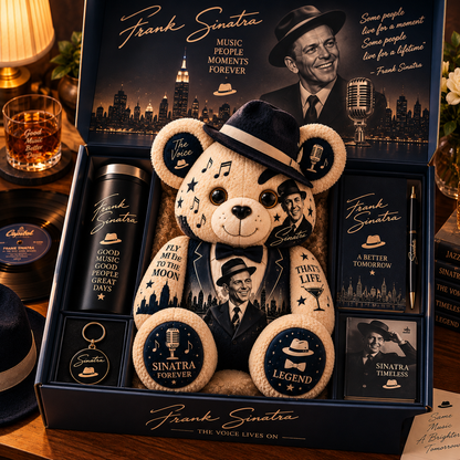 Frank Sinatra Bear Custom Shaped Pillow – The Voice Music Legend Fan Gift