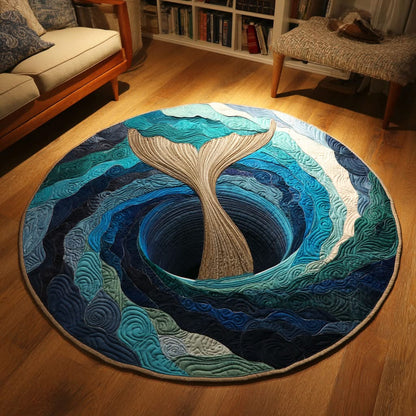 Blue Whirlpool Quilted Round Mat