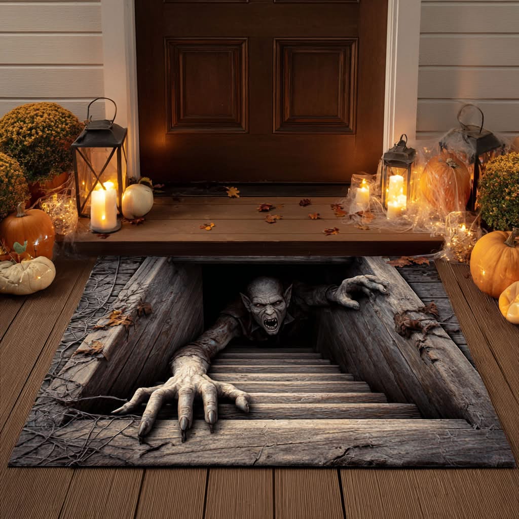Horror Creeping Ghoul Halloween Doormat
