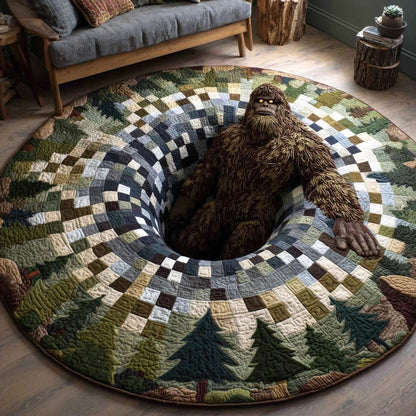 Sasquatch Surprise Quilted Round Mat