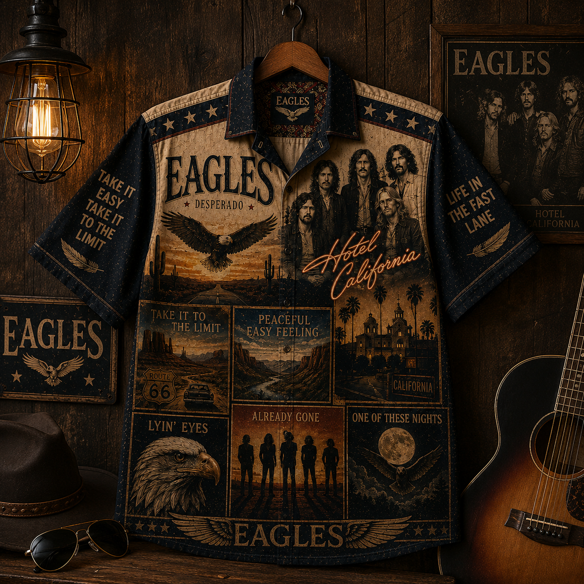 Eagles Hawaiian Shirt - Vintage Music Fan Gift