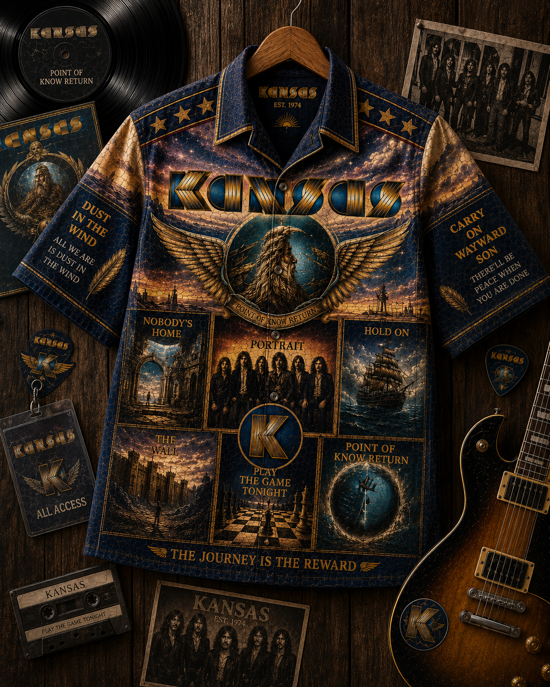 Kansas Hawaiian Shirt - Vintage Music Rock Fan Gift