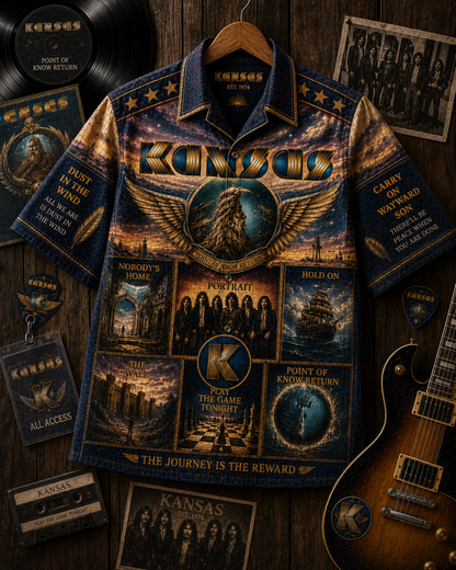 Kansas Hawaiian Shirt - Vintage Music Rock Fan Gift