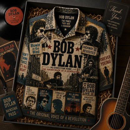 Bob Dylan Hawaiian Shirt - Vintage Music Rock Fan Gift