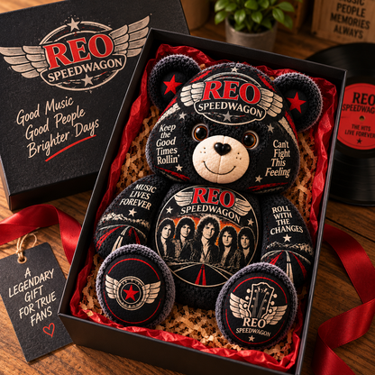 REO Speedwagon Custom Shaped Bear Pillow – Can’t Fight This Feeling Classic Rock Inspired Gift for REO Speedwagon Fans