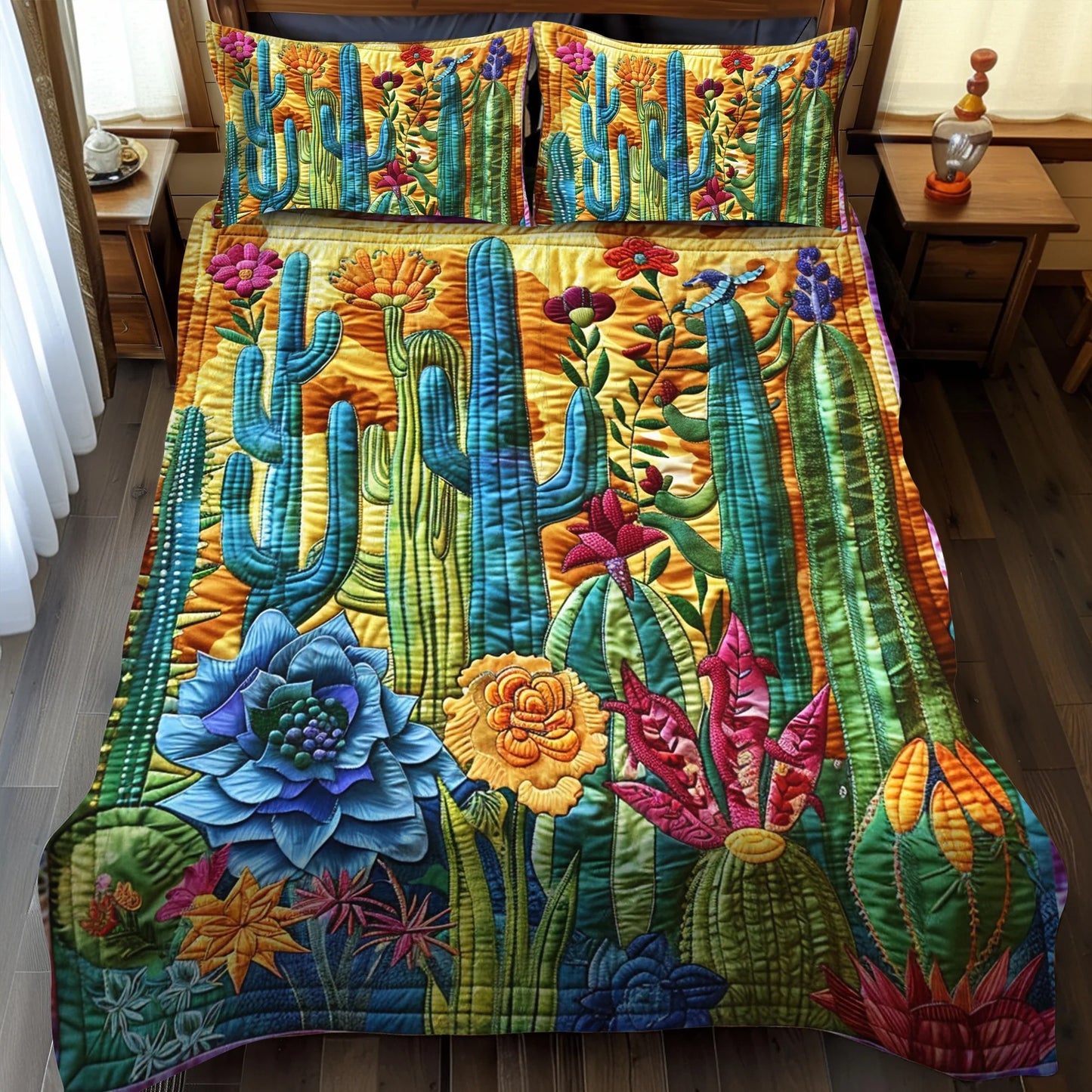Cactus Quilted Bedding Set