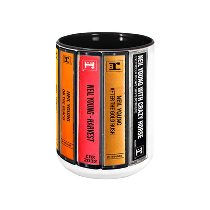 Neil Young Albums Cassette Retro Collection Accent Mug