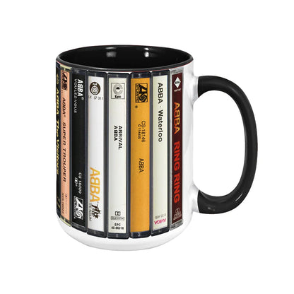 ABBA Albums Cassette Retro Collection Accent Mug