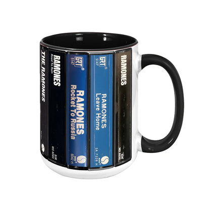 Ramones Albums Cassette Collection Retro Accent Mug