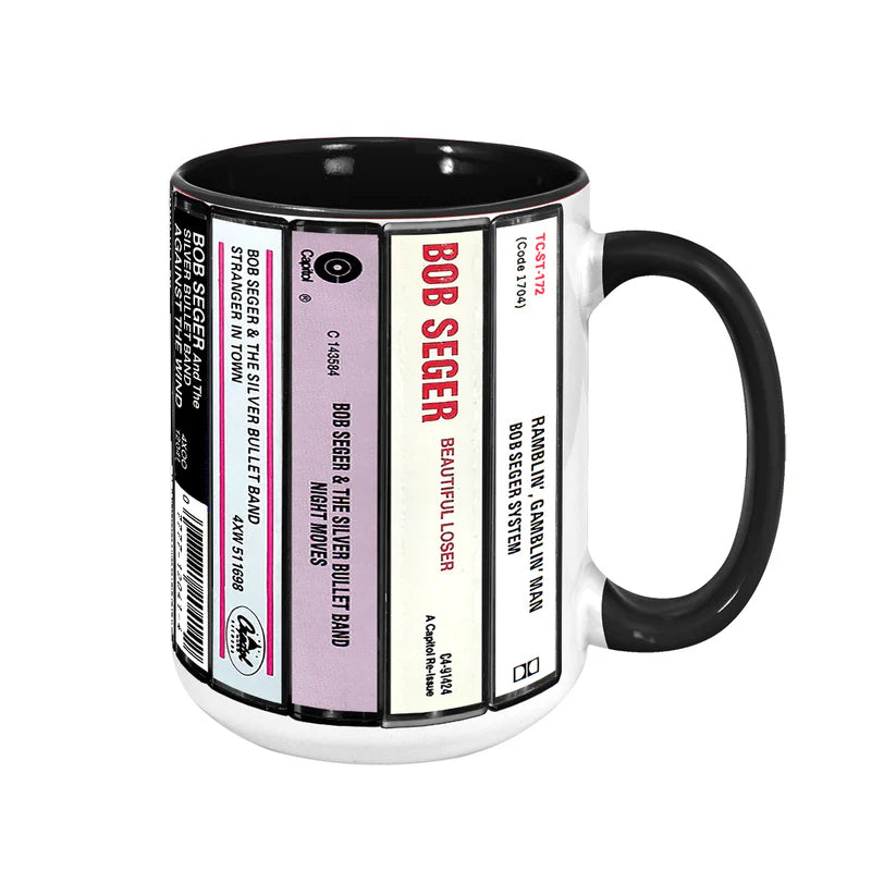 Bob Seger Albums Cassette Collection Retro Accent Mug