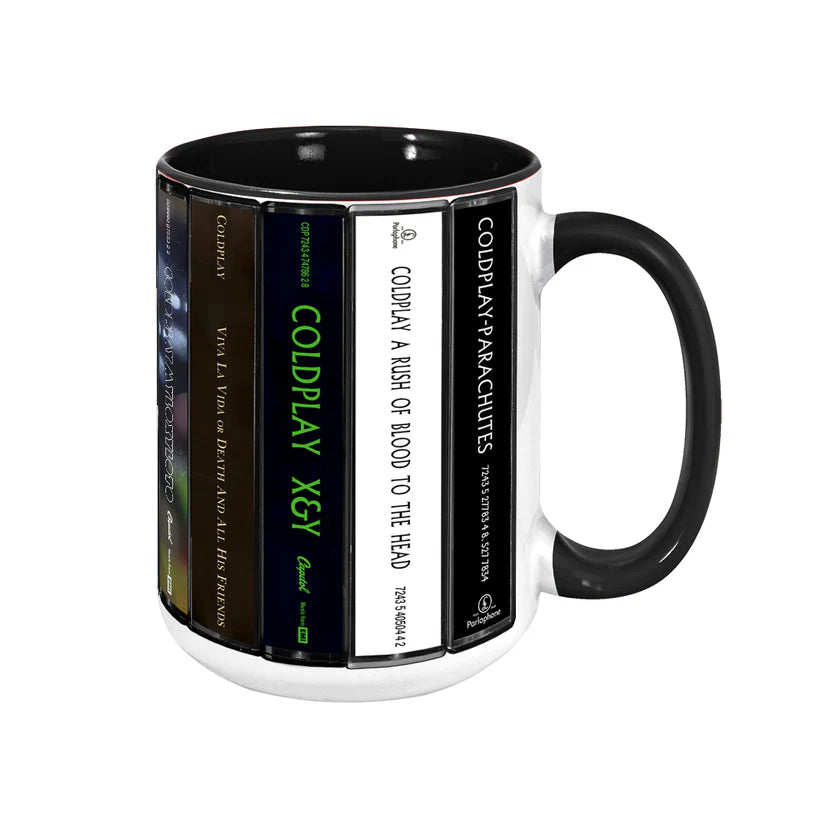 Coldplay Albums Cassette Collection Retro Accent Mug