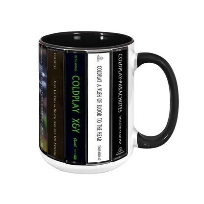 Coldplay Albums Cassette Collection Retro Accent Mug