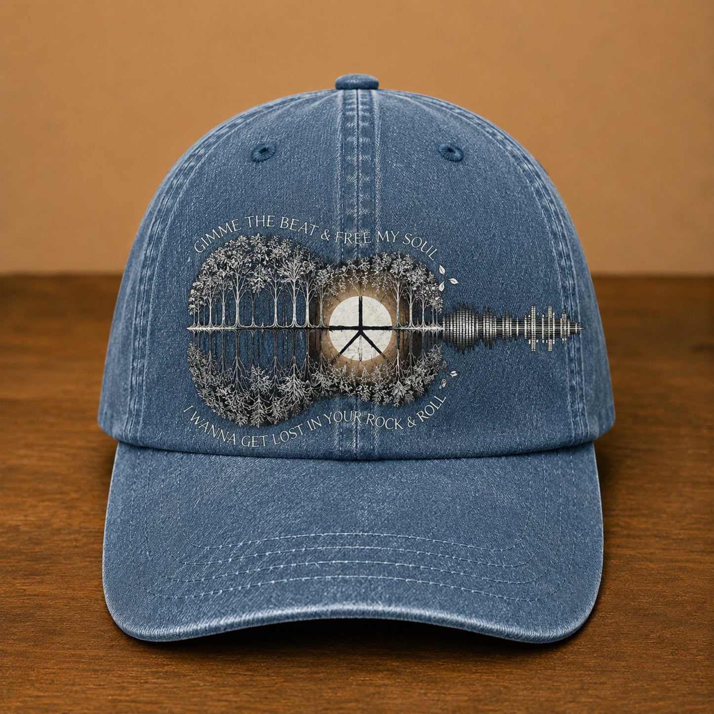 Gimme The Beat - Free My Soul - Guitar Classic Music Denim Cap