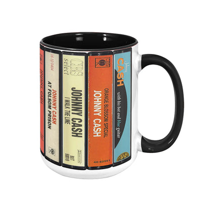 Johnny Cash Albums Cassette Retro Collection Accent Mug