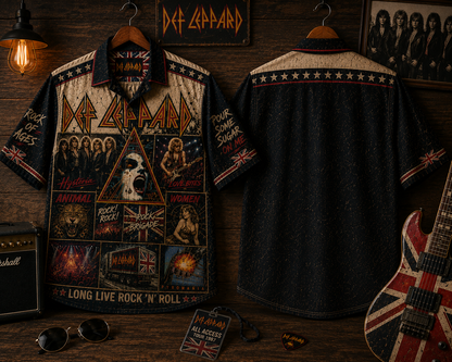 Def Leppard Hawaiian Shirt - Vintage Music Fan Gift