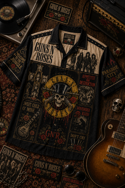 Guns N' Roses Hawaiian Shirt - Vintage Music Fan Gift