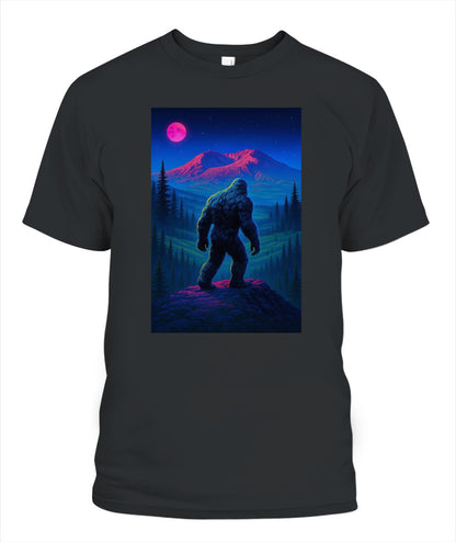 Midnight Wanderer – Retro Neon Bigfoot Shirt