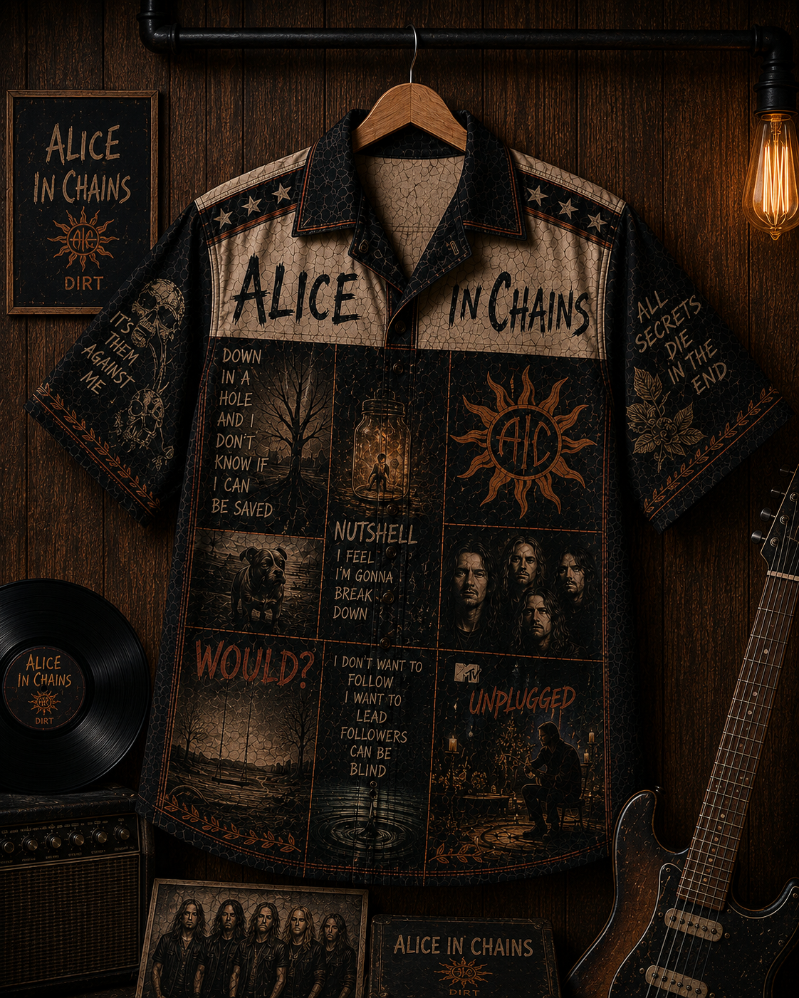 Alice In Chains Hawaiian Shirt - Vintage Music Fan Gift