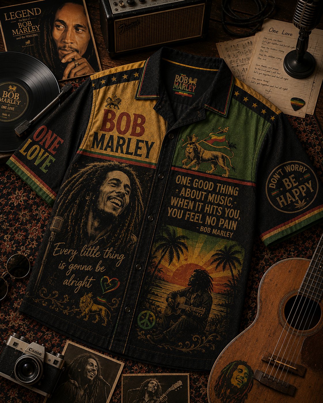 Bob Marley Hawaiian Shirt - Vintage Music Fan Gift