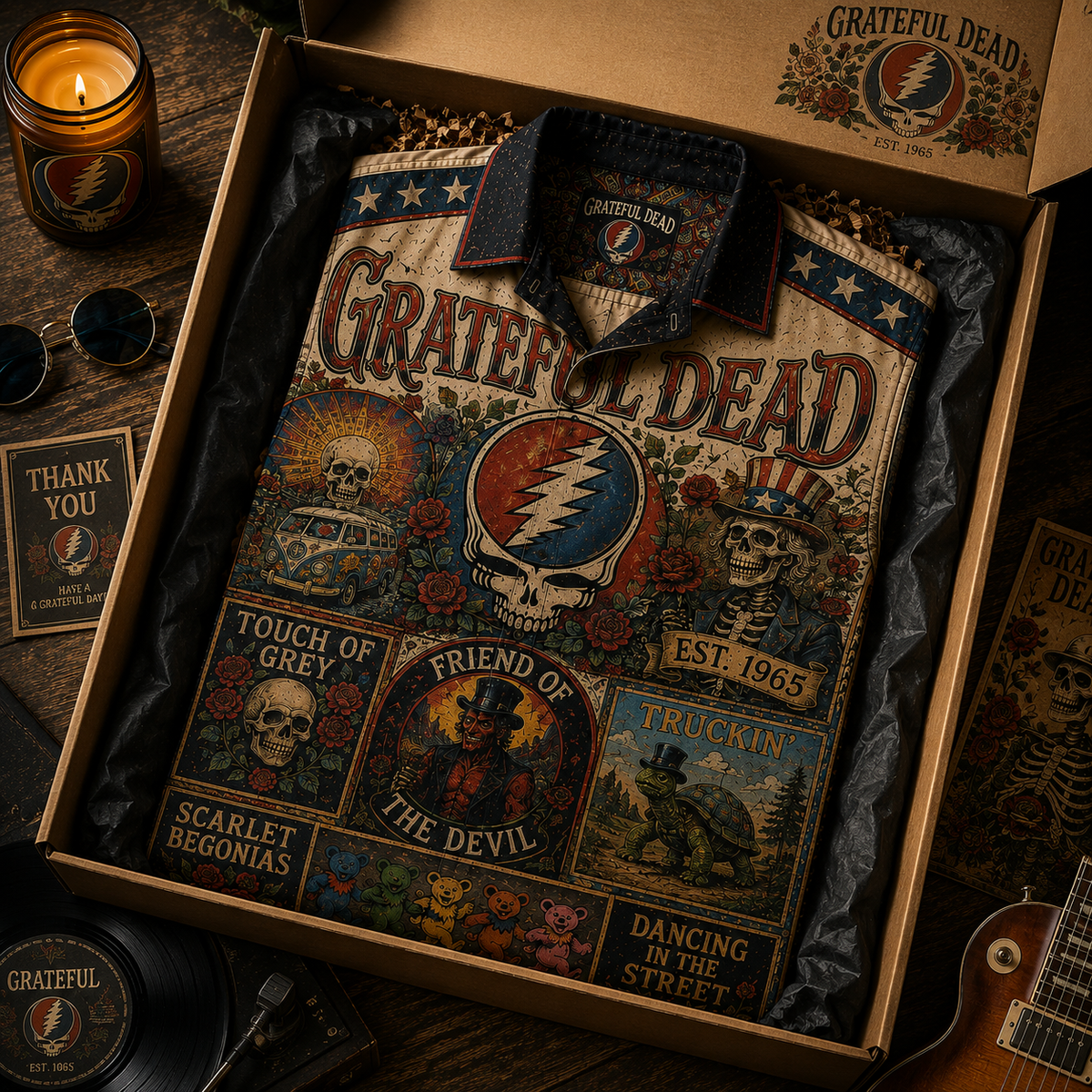 Grateful Dead Hawaiian Shirt - Vintage Music Fan Gift