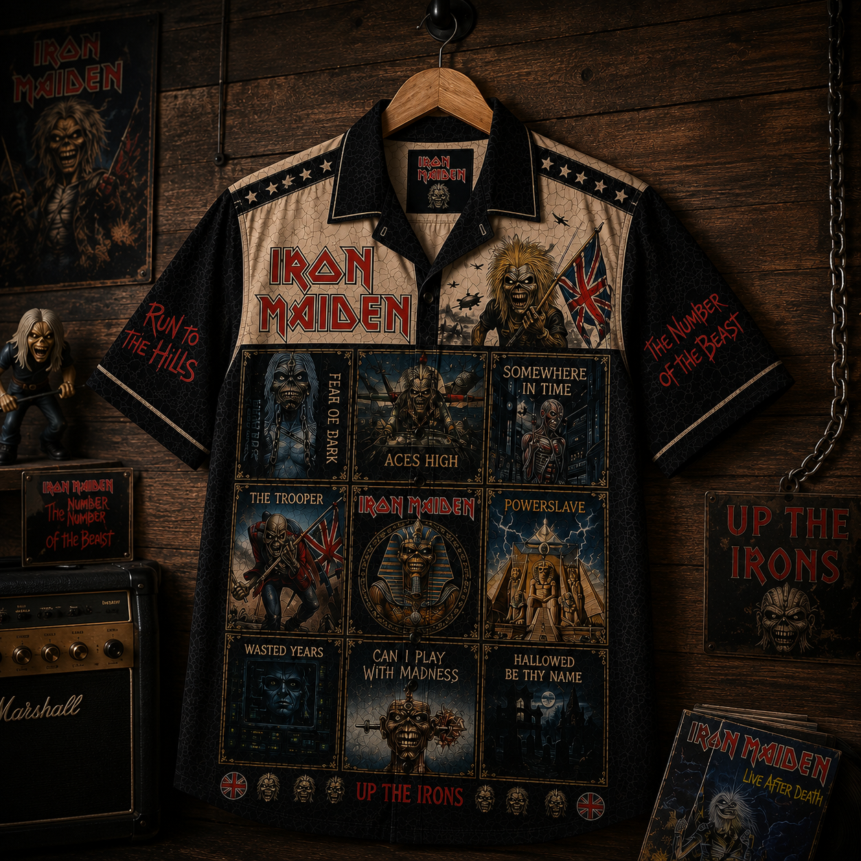 Iron Maiden Hawaiian Shirt - Vintage Music Fan Gift
