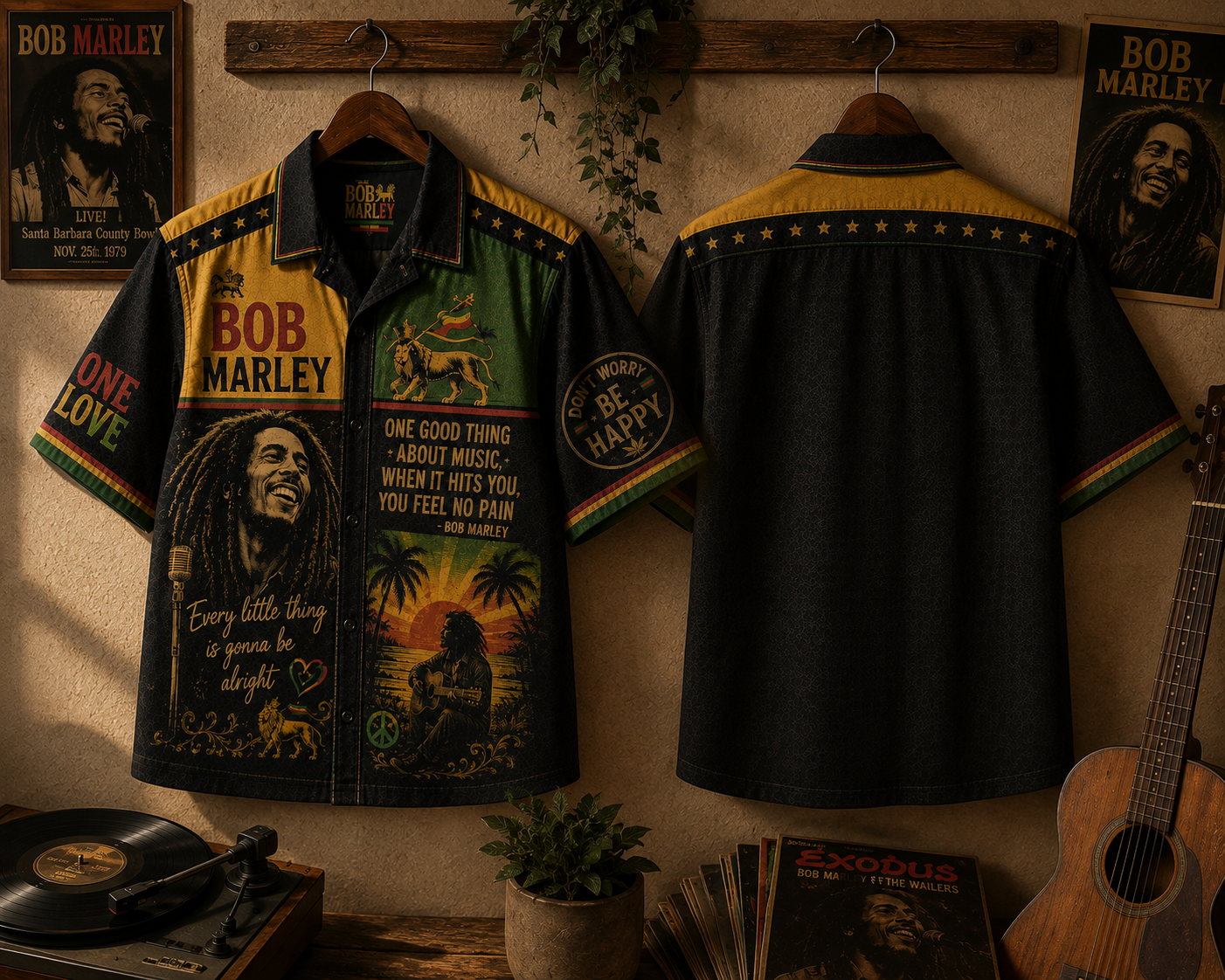 Bob Marley Hawaiian Shirt - Vintage Music Fan Gift