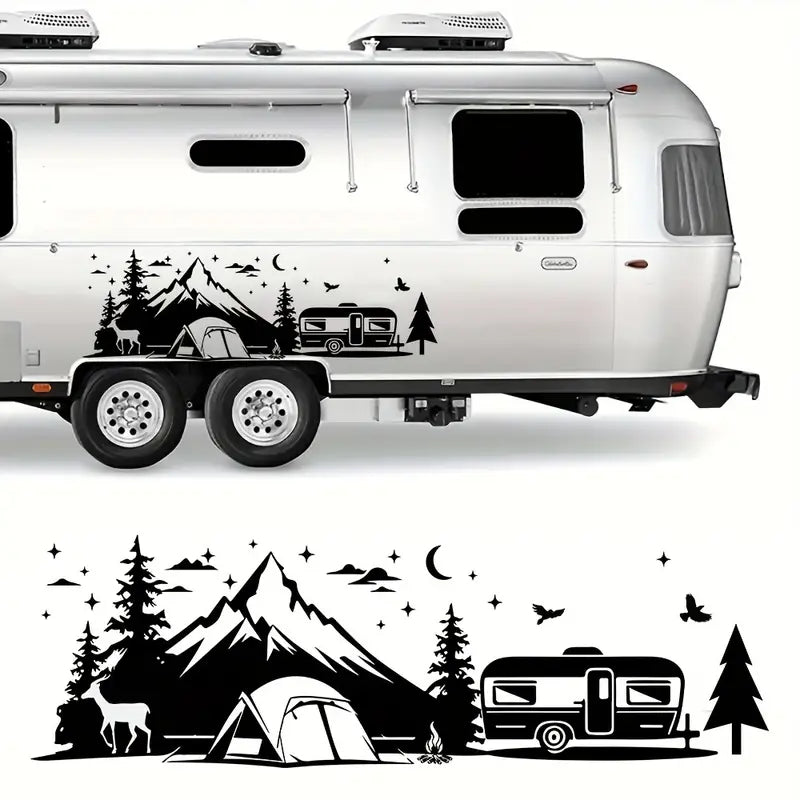 Mountain Forest Travel Camping Scenery Decal