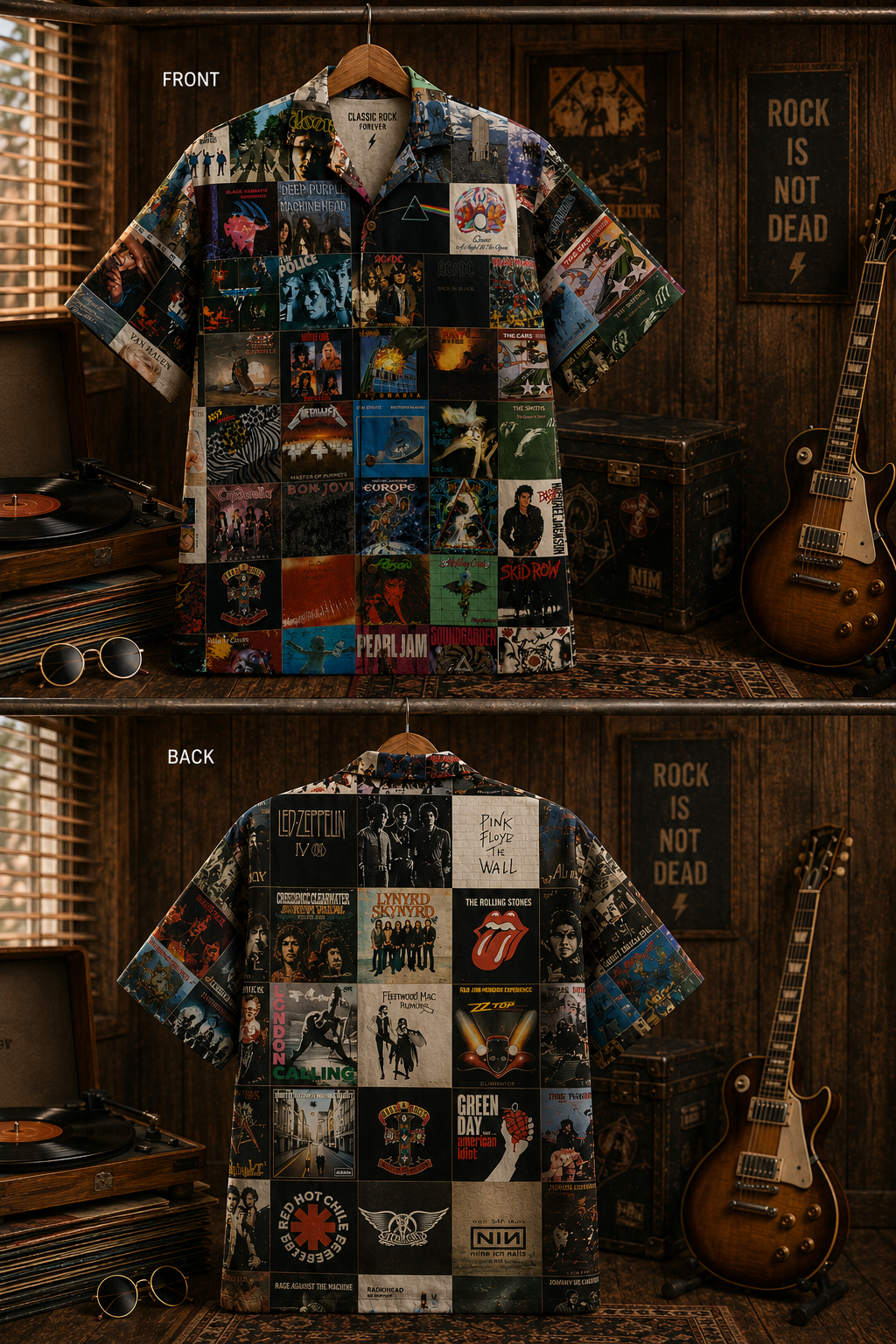 Classic Rock Hawaiian Shirt - Vintage Music Fan Gift 5