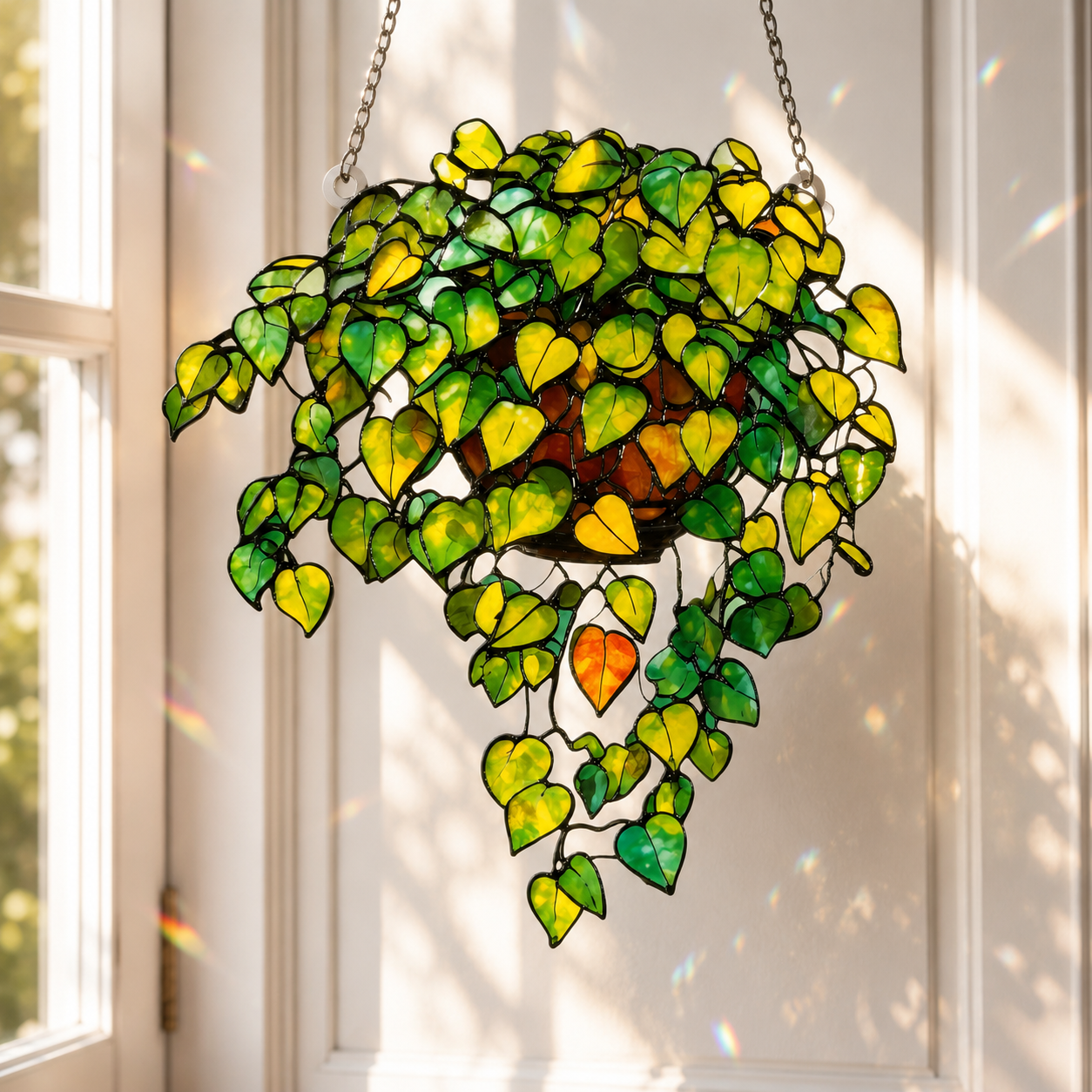 Green Leaf Window Hanging Suncatcher Acrylic