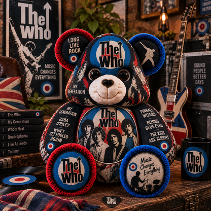 The Who Custom Shaped Bear Pillow – Classic Rock Music Inspired Gift for Fans 3