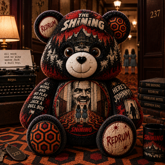 The Shining Bear Custom Shaped Pillow – REDRUM Horror Movie Fan Gift, Overlook Hotel Collectible