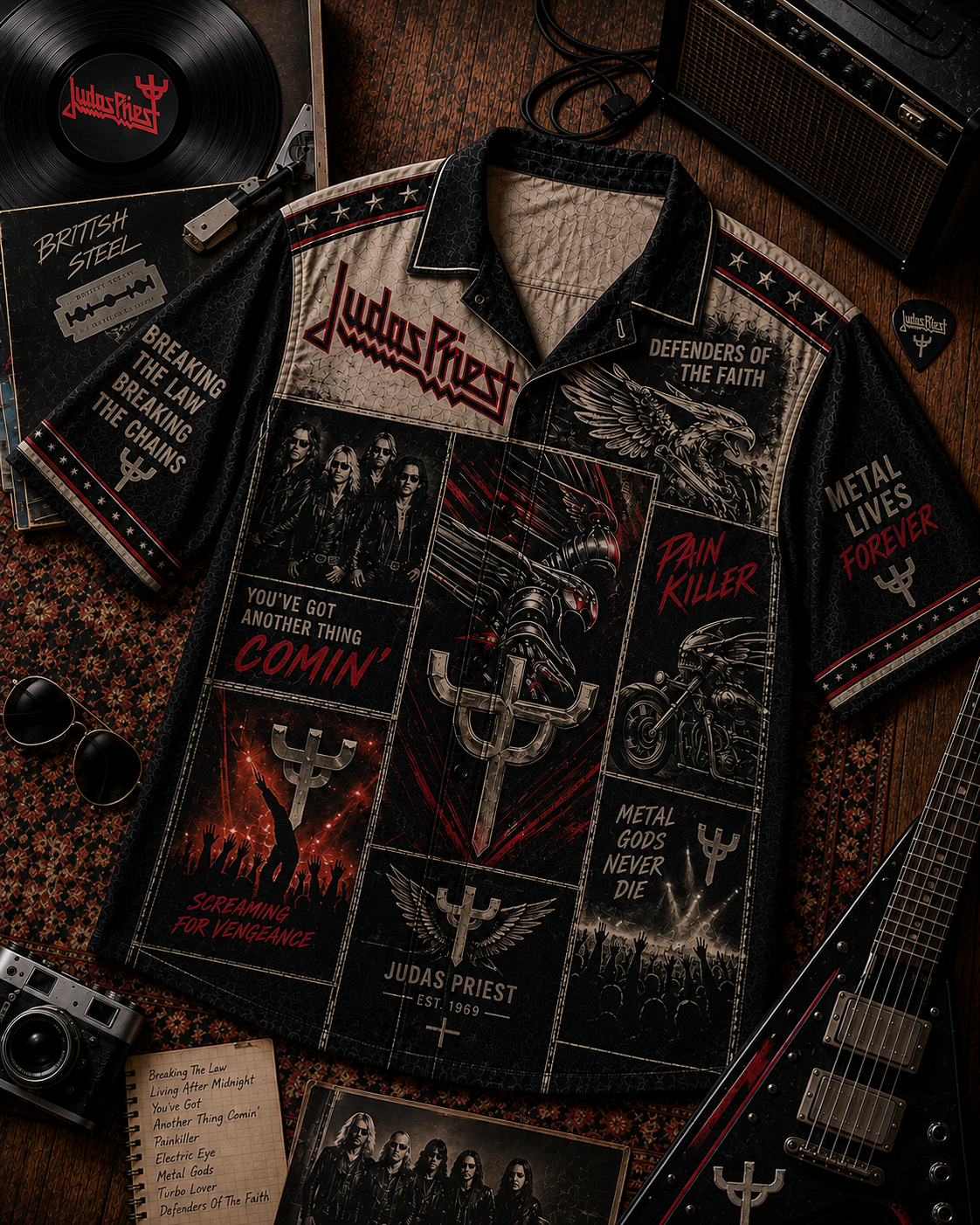 Judas Priest Hawaiian Shirt - Vintage Music Fan Gift Version 2