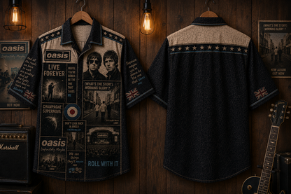 Oasis Hawaiian Shirt - Vintage Music Fan Gift