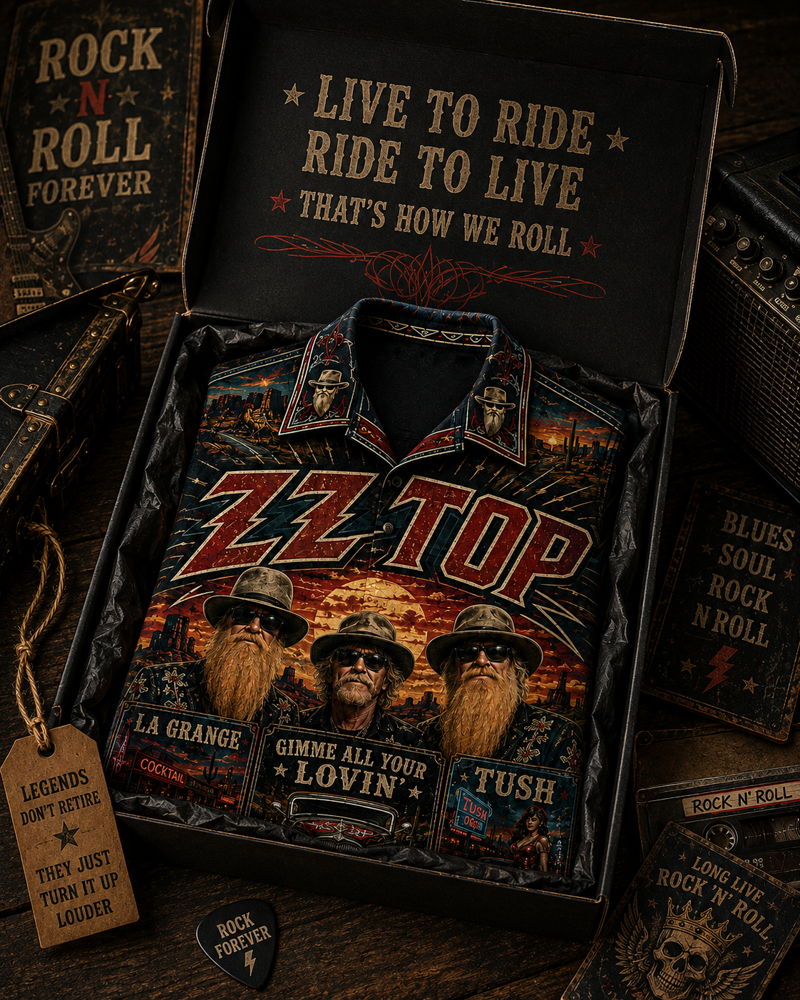 ZZ Top Hawaiian Shirt - Vintage Music Fan Gift