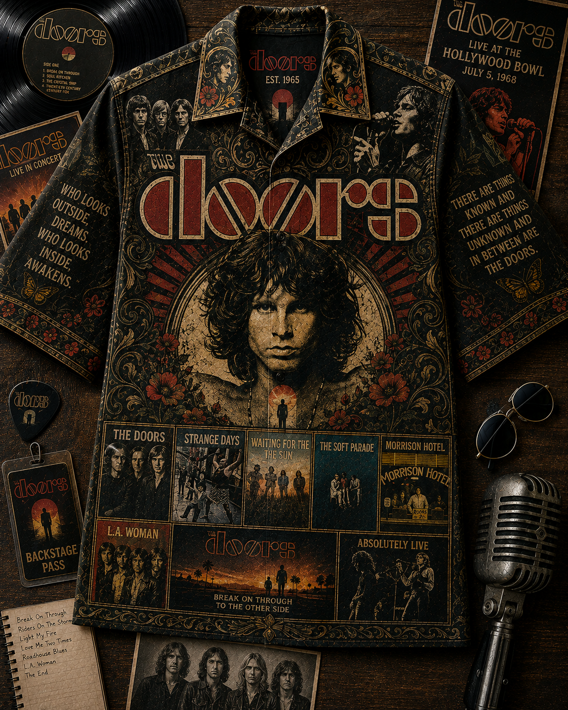 The Doors Hawaiian Shirt - Vintage Music Rock Fan Gift