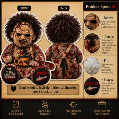 Leatherface Chainsaw Horror Custom Shape Pillow – Creepy Halloween Collector Gift