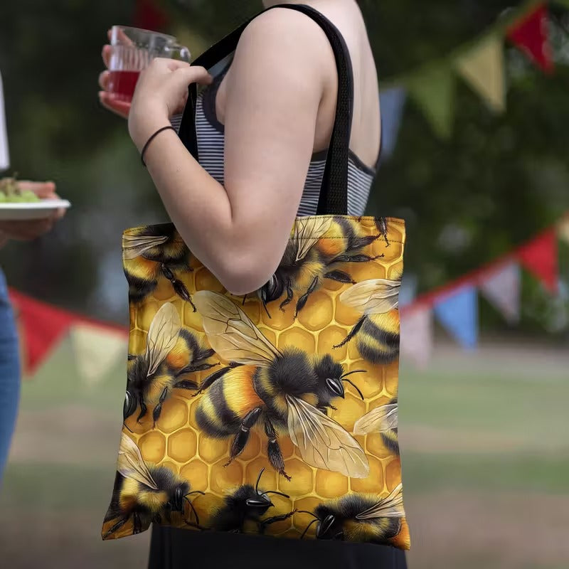 Honeycomb Busy Bees - Bee Tote Bag