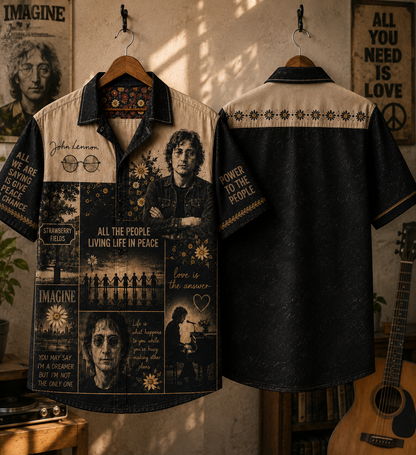 John Lennon Peace Hawaiian Shirt - Vintage Music Fan Gift