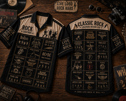 Classic Rock Hawaiian Shirt-  Vintage Music Rock Legend Fan Gift