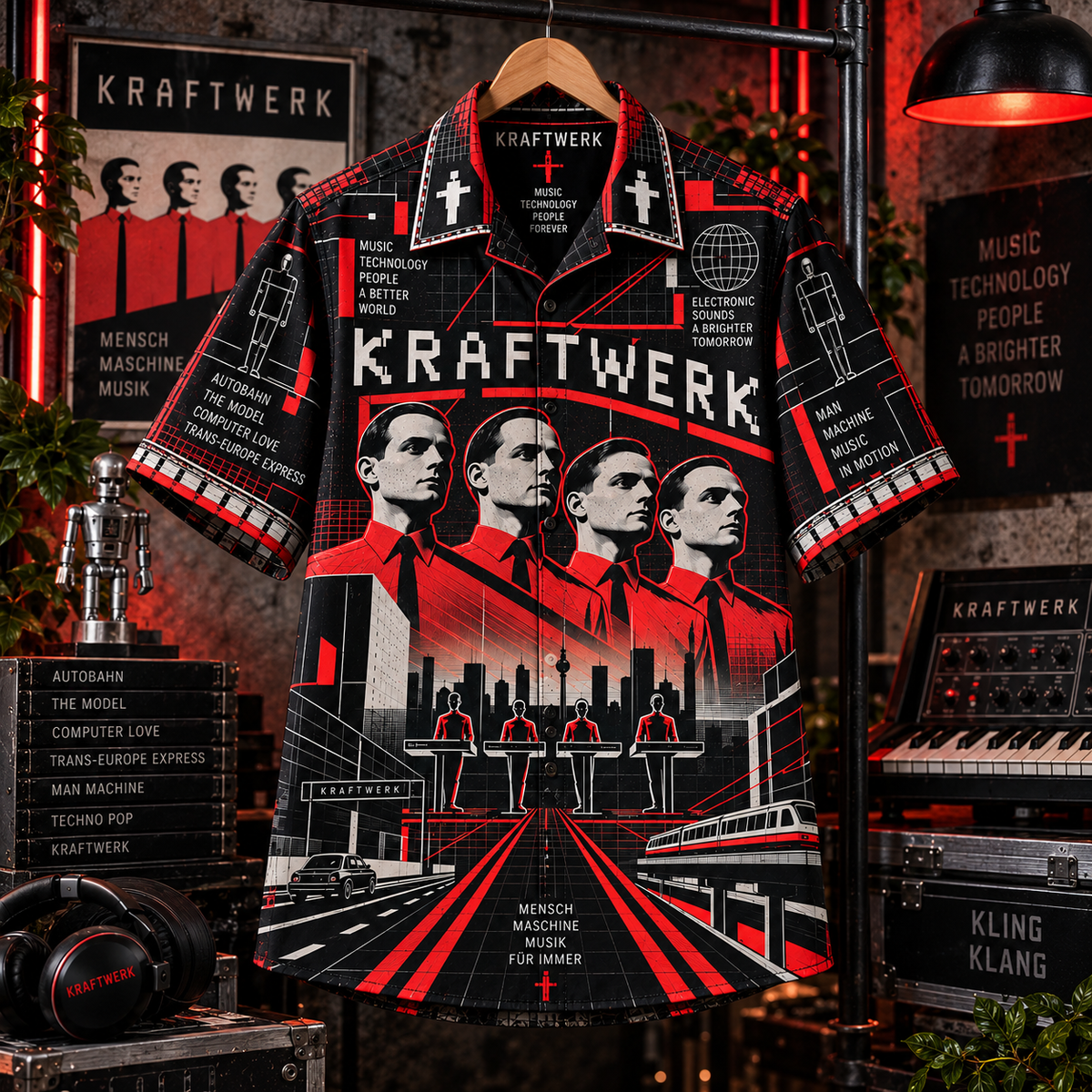 Kraftwerk Hawaiian Shirt – Electronic Music Inspired Gift for Fans