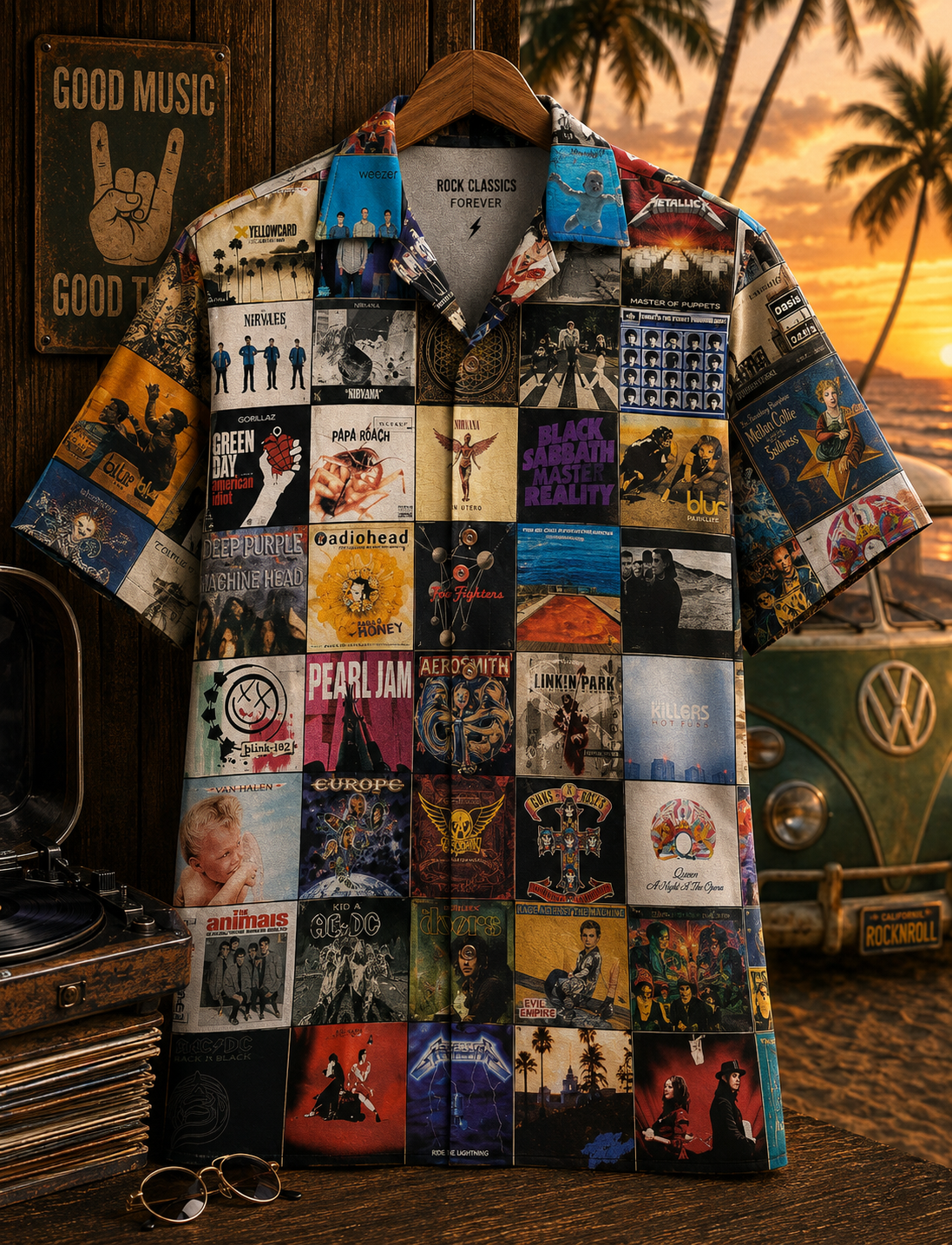Alternative Classic Rock Hawaiian Shirt - Vintage Music Fan Gift